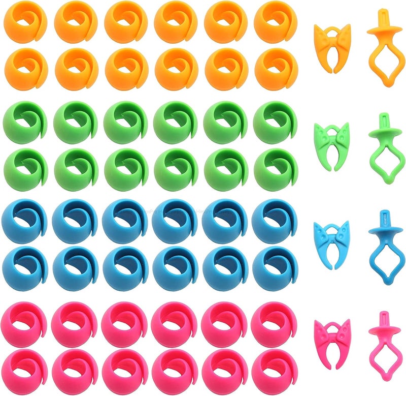 HimaPro Silicone Thread Spool Savers 48 Huggers 4 Bobbin Clamps and 4 Bobbin Holders - Prevent Thread Tails from Unwinding - No More Loose Ends - Image 2